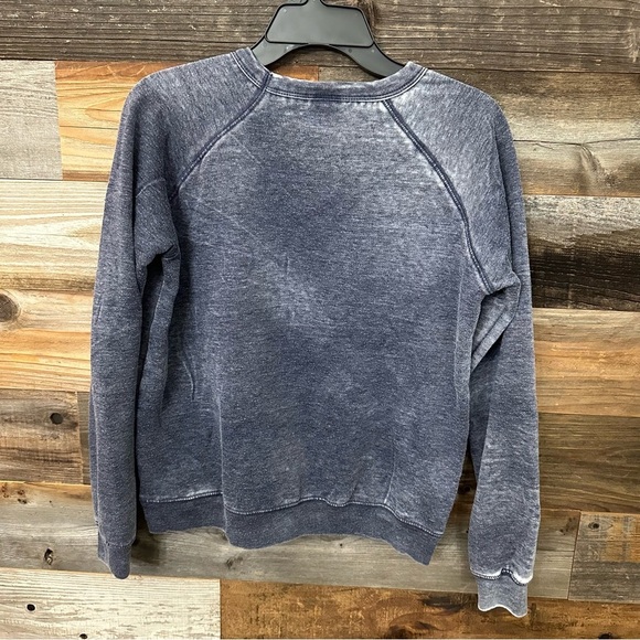 Disney Stitch Sweatshirt Womens Small Blue Gray Long Sleeve Crew Neck Acid Wash - Picture 5 of 9